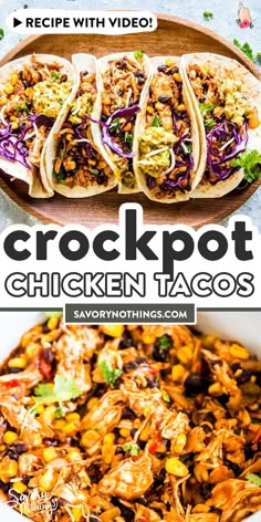 crockpot chicken tacos recipe with video