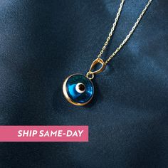 "1- D E S C R I P T I O N Our Blue Evil Eye Necklace is a stunning and powerful accessory. The blue evil eye symbol is a traditional charm that is said to protect its wearer and bring good luck. Hanging gracefully from a delicate chain, this necklace is made with high-quality materials, making it a durable and beautiful piece of jewelry. 2- P R O D U C T ∙  F E A T U R E S * Gold material: 14K solid gold * Gold color options: Yellow gold, Rose gold, White gold * Chain size options: 14\" / XS, 16 Light Blue Evil Eye, Blue Evil Eye Necklace, Evil Eye Symbol, Necklace Evil Eye, Evil Eye Necklace Gold, Eye Pendant Necklace, Eye Symbol, White Gold Chain, White Gold Chains