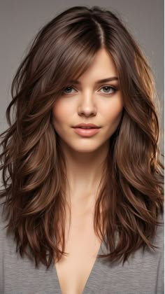 Haircut For Medium Length Wavy Hair, Hair Styles Layers Medium, Hair Cuts Layers Medium, Medium Length Hair Perm, Long Hairstyles With Layers Wavy, Long Layered Haircuts Side Part, Medium Layered Hair With Side Bangs, Haïr Style Medium Hair, Medium Length Haircut With Side Part