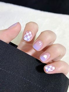 Kids Nail Designs, Nail Art For Kids, Unghie Nail Art, Cute Short Nails, Lilac Nails, Really Cute Nails