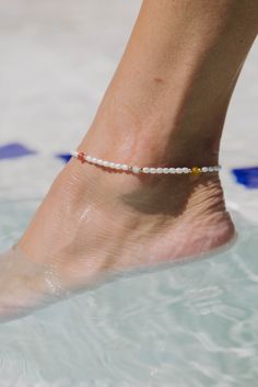 A MUST !! Waterproof Tarnish Proof Hypoallergenic 9.5" + 1.5" Extender Casual Adjustable Anklet For Beach Season, Cheap Adjustable Beach Anklets, Minimalist Adjustable Beach Anklets, Beach Anklets With Adjustable Length, Handmade Ocean-inspired Beach Anklets, Beaded Anklets, Anklets, Beads