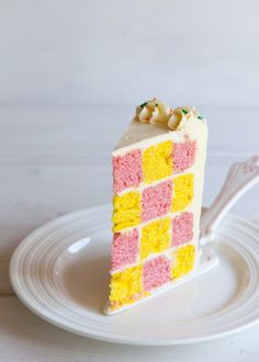 a slice of cake on a plate with a fork