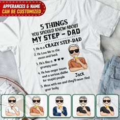 Fathers day shirt, personalized shirt for dad, fathers day gift, happy fathers day, gift for fathers day. REVIEW: Custom appearances, and names, finally click [Preview] to see preview ❤️. Please double-check your options before purchasing. Our Products: This is a customized product with a customized design Available in sizes S-5XL, unisex sizing Tearaway label Laundry guide: Cold Hand Wash Features: T-shirt: This 6.0 oz ultra cotton t-shirt is a staple that would go with almost any outfit. Quart Father's Day Crew Neck Name Print T-shirt, Personalized Father's Day T-shirt For Family, Personalized Crew Neck T-shirt For Father's Day, Grumpy Man, Customizable T-shirt For Father's Day, Father's Day Customizable Short Sleeve T-shirt, Thank You Customers, Anger Issues, Fathers Day Shirts