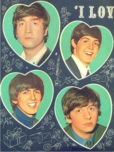 an album cover with four pictures of the beatles