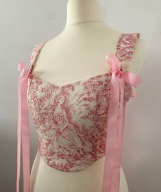 Rose Corset Top, Pink Fairycore Tops For Spring, Fitted Pink Cottagecore Top, Pink Fitted Cottagecore Top, Pink Corset Top Outfit, Pink Floral Corset, Corset Top Pattern, Corset Top Outfit, Floral Corset Top