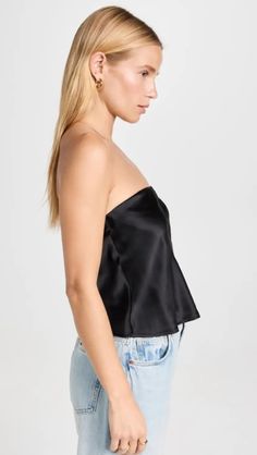 Reformation Spritz Silk Top | Shopbop Chic Satin Tube Top For Night Out, Silk Bandeau Tube Top For Party, Elegant Strapless Silk Tube Top, Silk Strapless Tube Top, Satin Bandeau Tube Top For Night Out, Evening Satin Bandeau Tube Top, Satin Sleeveless Tube Top For Night Out, Strapless Satin Tube Top For Night Out, Elegant Satin Tube Top For Night Out