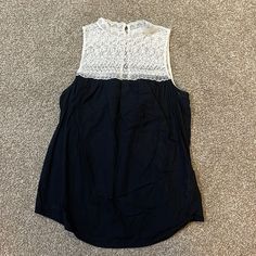 Never Worn Zara Black And Cream Top With Lace High Neck Casual Zara Blouse With Lace Top, Zara Casual Blouse With Lace Trim, Zara Feminine Tops With Lace Trim, Casual Zara Blouse With Lace Trim, Zara Casual Lace Top Blouse, Zara Feminine Top With Lace Trim, Zara Feminine Lace Trim Tops, Zara Black Embroidered Tops, Zara Black Lace Top