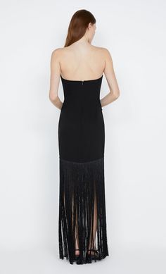 The BEC + BRIDGE Wilder Fringe dress is a classic wardrobe essential with a twist. Designed with a classic strapless neckline and bodice that hugs the silhouette, the dress is finished with a dramatic fringed hemline that begins from the mid-thigh. Elegant Strapless Dress With Fringe, Elegant Tasseled Evening Dress, Elegant Strapless Fringe Dress, Evening Dresses With Beaded Fringe, Elegant Beaded Fringe Evening Dress For Cocktail, Elegant Fringe Cocktail Evening Dress, Elegant Beaded Fringe Cocktail Evening Dress, Elegant Cocktail Evening Dress With Beaded Fringe, Elegant Fringe Dress For Gala