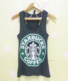 Starbucks tank top teen shirt women Tank Top BLACK by CuteClassic, $12.80 Starbucks Shirt, Oc Outfits, Mode Shoes, Sanders Sides, Coffee Print, Shirts For Teens, Top Plus Size, Coffee Shirts, Print Graphic