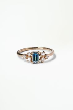 14k solid recycled gold Bi-color gradient sapphire, emerald cut, 5x3mm, 0.34ct approx, Montana, Australia, or Tanzania originThe stone in the photo is the actual stone you will receiveDiamonds 0.16 total carat weight, reclaimedBand width 1.3mm round | Emerald Cut Sapphire and Diamond Mosaic Ring No. 38 Size 3mm | FUTURES Emerald Cut Multi-stone Sapphire Ring, Diamond Mosaic, Montana Sapphire, Recycled Gold, Emerald Cut, Gradient Color, Emerald, Sapphire, Mosaic