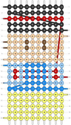 the diagram shows how many different types of beads are arranged in order to make it look like