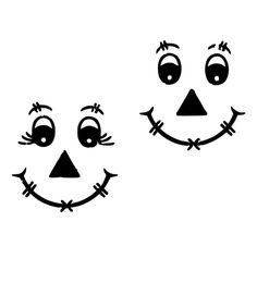 two faces drawn in black and white with eyes, nose and mouth on each side