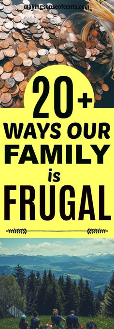 the cover of 20 ways to your family is frugal, with an image of people