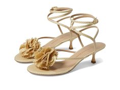 Stuart Weitzman Belize 50 Sandal - Women's Sandals : Natural : Handsewn floral applique perfectly elevates the beauteous look of Stuart Weitzman Belize 50 Sandal. The open toe footwear features toe-post strap for a secure hold, kitten heels, and wrap-up ties with buckle adjustable ankle strap closure. Leather lining and insole. Leather outsole. Made in Spain. Measurements: Heel Height: 2 in Weight: 2 lbs 8 oz Product measurements were taken using size 7, width M. Please note that measurements may vary by size. Floral Applique, Belize, Women's Sandals, Product Reviews, Stuart Weitzman, Ankle Strap, Hand Sewing, Open Toe, Kitten Heels