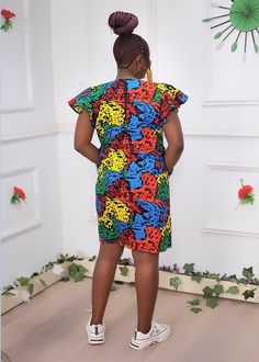 Fitted Multicolor Print Dress With Short Sleeves, Vibrant Fitted Dress With Short Sleeves, Fitted Multicolor Knee-length Dress, Vibrant Multicolor Short Sleeve Dresses, Vibrant Multicolor Short Sleeve Mini Dress, Vibrant Red Fitted Midi Dress, Vibrant Red Short Sleeve Dress, Ankara Print Dress, Dresses African Print