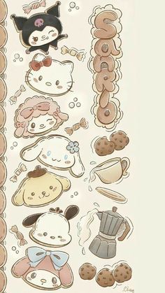 Hello Kitty Brown Aesthetic, Brown Sanrio Wallpaper, Cute Home Screen Wallpaper, Walpaper Hello Kitty, Iphone Wallpaper Kawaii, Cute Desktop Wallpaper, Hello Kitty Art, Sanrio Wallpaper, Cute Simple Wallpapers