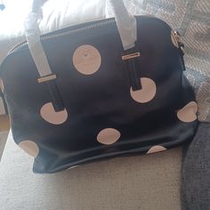 Kate Spade Navy With Blush Polka Dot Purse /Satchel. New With Tags And Dust Bag. Never Got To Wear It, Still Has Paper Inside As Well. Polka Dot Shoulder Bag For Daily Use, Trendy Kate Spade Bag With Double Handle, Polka Dot Travel Bags, Kate Spade Top Handle Bag With Zipper Closure, Kate Spade Double Handle Bag With Zipper Closure, Kate Spade Double Handle Bag With Zipper, Kate Spade Bag With Zipper Closure And Double Handle, Trendy Kate Spade Bag With Detachable Handle, Kate Spade Satchel With Zipper Closure