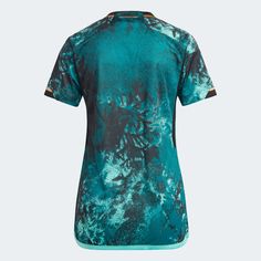 a women's shirt with blue and green dye