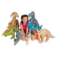 These Jumbo Inflatable Dinosaurs are cool toys for kids that make roaring additions to your party decorations! Perfect for a prehistoric birthday party, they're also great educational toys for kids studying dinosaurs in school. After the lessons or parties are over, kids love using these inflatable dinos as room decorations and durable toys. Not your ordinary inflatables, these jumbo-sized dinosaurs are designed to hold air for an extended period of time. These unique and unusual dinosaurs are a Jurassic Park Party, Dinosaur Party Decorations, Dinosaur Party Supplies, Charity Run, School Carnival, Dinosaur Themed Birthday Party, Dino Birthday Party, Dino Birthday, Dino Party