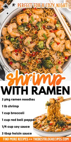 the flyer for shrimp with ramen