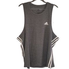 Nwt Adidas Aeroready Primegreen Striped Grey Tank Sz. 2xl Adidas Gn1537 Women's Grey Aeroready W 3s Sj Training Tank Top Grey Spacedye White Stripes Adidas Logo Brand New. With Tags! A Adidas Three Stripes Tops For Gym, Spring Adidas Cotton Activewear, Cotton Workout Tops With Three Stripes, Adidas Sporty Cotton Tank Top, Casual Gym Top With Three Stripes, Adidas Cotton Tank Top For Spring, Casual Sleeveless Adidas Activewear, Adidas Cotton Gym Tops, Adidas Casual Tank Top For Sports