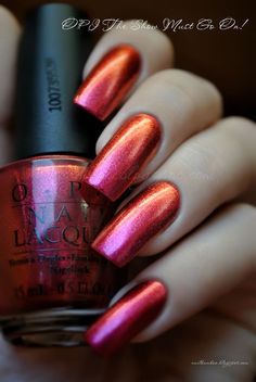 New Nail Ideas 2023, Opi Nail Colors, Show Must Go On, Red Nail Polish, Red Nail, Colorful Nail Designs, Nail Polish Designs, Fabulous Nails, Fancy Nails