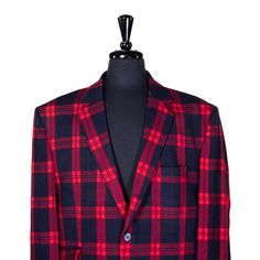 This Chiragh Apparel blazer is an elegant upgrade on dapper tailoring and features rich shades in a sumptuous fabric for elegant opulence. Fashioned from premium quality wool, this plaid check blazer features full lining in Japanese silk, a notch lapel, two-button closure and single-vented back. A left chest pocket and three flap pockets appoint the front while the inside has two (2) pockets on the left and one (1) pocket on the right. A flash of contrast piping is added to the jacket lining ins Jacket Lining, Check Blazer, Mens Blazer, Elegant Blazers, Formal Suit, Blazer Blue, Checked Blazer, Japanese Silk, Contrast Piping