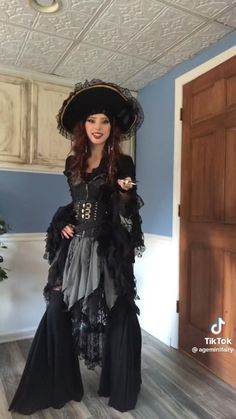 Pirate Costume Women Dress, Pirate Dress Costume, Pirate Doctor Aesthetic, Goth Pirate Costume, All Black Pirate Outfit, All Black Pirate Costume, Dark Pirate Costume