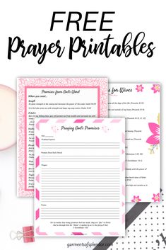 the free prayer printables with pink flowers and butterflies