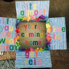 this is an image of a paper collage with words and flowers on it that says, if you're coming home get field