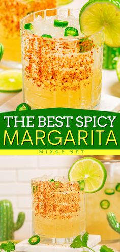 Get the best tequila ready and give this summer drink idea a try! Slightly sweet with a tangy citrus flavor, this spicy margarita recipe with a tajin rim is perfectly balanced. Delight your palate with this easy summer cocktail! Spicy Margarita Recipe Easy, Easy Spicy Margarita, Paleo Margarita, Spicy Margs, Easy Party Drinks, Easy Alcoholic Drinks, Easy Margarita