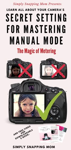 a camera with the text secret setting for mastering manual on it, and an image of