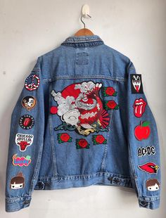 Patched Jean Jacket / Upcycled Oversized Jean Jacket With Patches / Reworked Vintage Jean Jacket With Patches Men Size XL Unisex Adult - Etsy Thailand Patched Jean Jacket, Patches Vintage, Oversized Jean Jacket, Jean Jacket Men, Japanese Koi