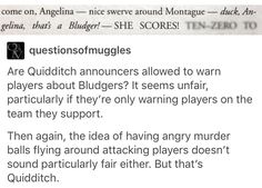 a newspaper article with an image of a soccer player on the sidelines and text that reads question muggles are quidditch