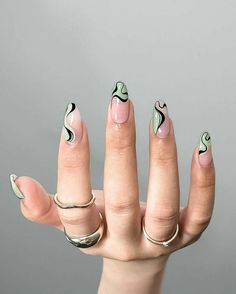 how to Retro Nails, Minimal Nails, Her Nails, Classy Acrylic Nails, Almond Acrylic Nails, Fire Nails, Chic Nails, Dope Nails, Nail Arts