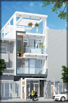 an artist's rendering of a two story apartment building