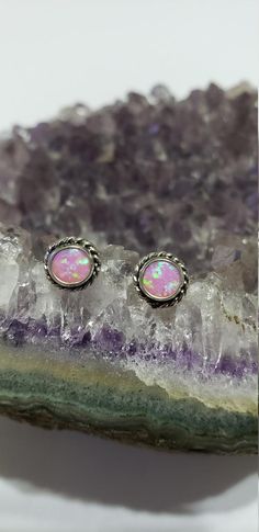 *Lab Created Opal *Sterling Silver *Free Shipping *Handcrafted In USA*Jewelry ship in Gift box Thank You For Your Looking ,And Check Out More Items In My Etsy Shop For More Great Deals, Also We Add More Jewelry To Etsy Shop Regularly https://www.etsy.com/shop/ABQdesign Pink Fire, Opal Stud Earrings, Usa Jewelry, Opal Earrings Stud, Opal Studs, Earrings Pink, Druzy Ring, Fire Opal, Jewelry Earrings Studs