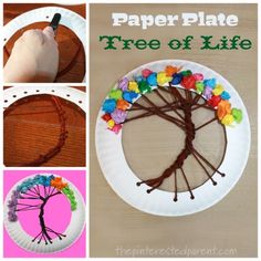 paper plate tree of life craft for kids