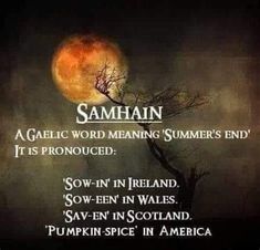 a poem written in the style of samhann with an orange moon behind it