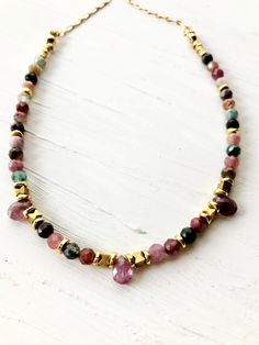 Multi Tourmaline Gold Necklace colorful Gemstone Tiny Beaded Necklace Precious Stone Multicolor Tourmaline Choker Dainty Rainbow Necklace - Etsy Bohemian Multicolor Tourmaline Necklaces, Multicolor Faceted Tourmaline Necklaces, Dainty Multicolor Gemstone Beaded Necklaces, Dainty Multicolor Gemstone Bead Necklaces, Dainty Multicolor Gemstone Bead Necklace, Dainty Multicolor Jewelry With Faceted Beads, Multicolor Faceted Tourmaline Beaded Jewelry, Multicolor Faceted Tourmaline Bead Jewelry, Handmade Multicolor Tourmaline Necklaces