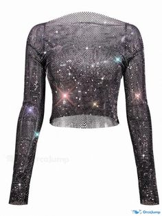 Orcajump - Hollow Out Sexy Lingerie Mesh Sequin Long Sleeve Top Long Sleeve Top, Sequin, Long Sleeve Tops, Sleeve Top, Lingerie, Sleeve Length, Mesh, Long Sleeve, Clothes