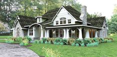 this is an artist's rendering of the cottage style house plans for small homes