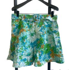 Colorway - Blue Green Floral. High Waist Silhouette. Hidden Side Zipper. Functional Pockets. Matching Belt. New With Tags. Blue Shorts For Spring Daywear, Multicolor Summer Bottoms For Daywear, Green Daywear Shorts For Spring, Green Shorts For Daywear In Spring, Green Shorts For Spring Daywear, Green Bottoms For Daywear In Summer, Green Bottoms For Summer Daywear, Green Floral Print Short Bottoms, Blue Floral Print Shorts For Spring