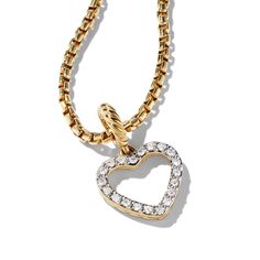 Crafted from premium 18K yellow gold, this exquisite Heart Amulet boasts sparkling pave diamonds and is part of our stunning Amulet collection. Heart Amulet, Amulets, High Jewelry, David Yurman, Jewelry Pouch, Pave Diamonds, Heart Ring, Diamond Necklace, Gold Bracelet