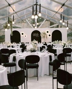 tables and chairs are set up for an event