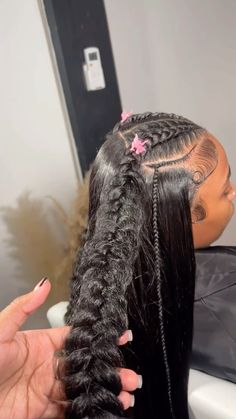 Bday Hairstyles, Front Hairstyles, Curly Half Up Half Down, Wigs Hairstyles, Black Ponytail, Hairstyles Braid, Braided Hairstyles For Black Women Cornrows, Curly Hair Braids, Fancy Hair