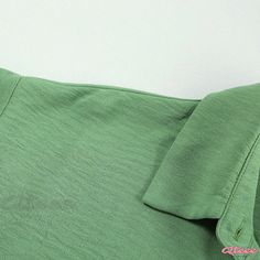 Avocado Green Collared Shirt with Pleated Detail - Casual Long Sleeve Green Button-up Solid Color Top, Green Solid Color Button-up Top, Solid Color Plain Top With Collar, Green Relaxed Fit Top With Collared Neckline, Green Relaxed Fit Collared Top, Relaxed Fit Green Top With Collared Neckline, Casual Solid Color Green Shirt, Casual Green Solid Color Shirt, Casual Solid Green Shirt