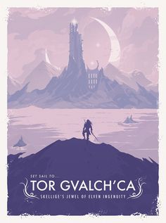 the poster for tor gvalch'ca is shown in purple and pink tones