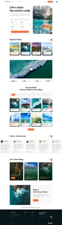 Travel & Tours Landing Page Figma Template Travel Website Design Layout, Tour And Travel Website Design, Map Website Design, Tour Website Design, Travel Blog Website Design, Figma Hacks, Travel Website Design Inspiration, Homepage Design Layout, Marketplace Website Design