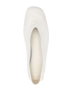 Camper Casi Myra Leather Ballerina Shoes - Farfetch Modern Slip-on Ballet Flats For Summer, Classic Slip-on Ballet Flats With Textured Sole, Elegant White Leather Slip-ons, Beige Leather Sole Slip-on Ballet Flats, White Leather Slip-ons With Leather Footbed, Classic White Slip-ons With Flat Heel, Slip-on Ballet Flats With Stitched Sole, Almond Toe Ballet Flats, White Slip-ons With Stitched Sole For Spring